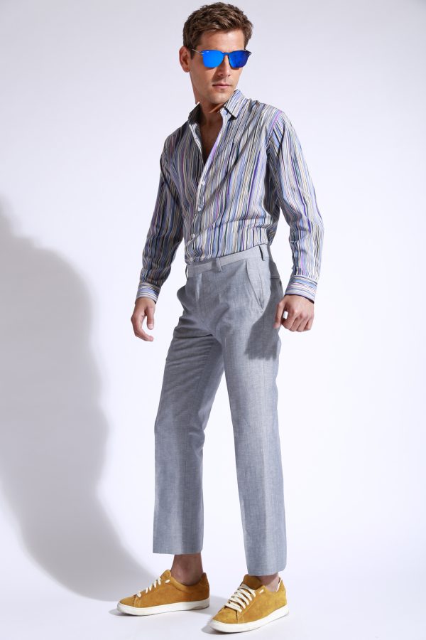 Pantalón Lino Gris